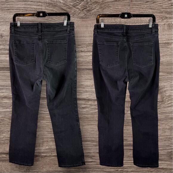 L.L. Bean 2 Pairs Women's 14 Black True Shape Classic Fit Straight Leg Jeans - Picture 2 of 8